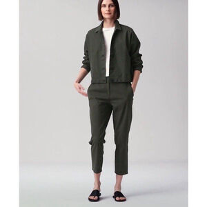 Eileen Fisher Organic Cotton & Hemp High Waist Tapered Ankle Pants